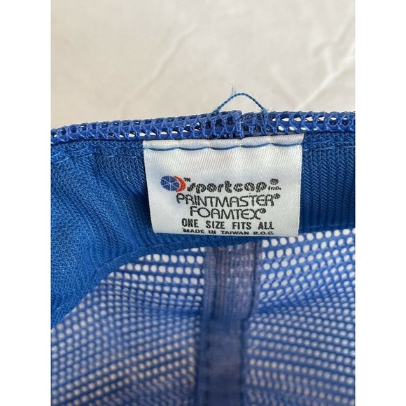 Vintage Cruisers Car Auto Blue Embroidered Trucker Snapback Foam Mesh Hat Cap - Picture 8 of 9